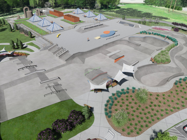 Woodstock Skate Park Parking Lot Rendering