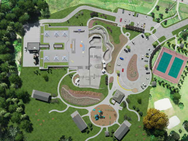 Woodstock Skate Park Aerial Rendering