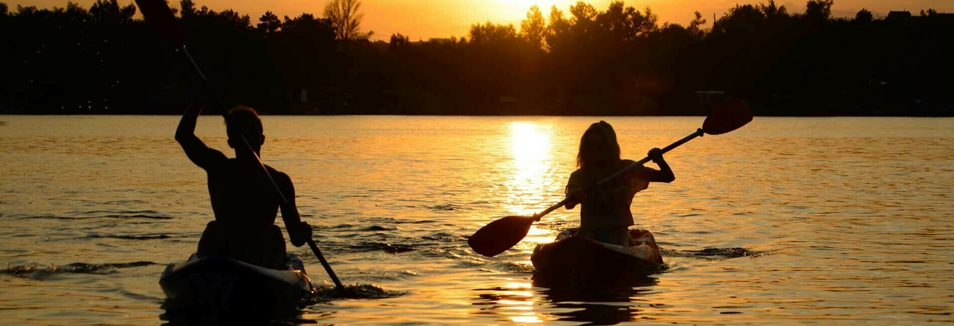 Couple Kayaking in Lake