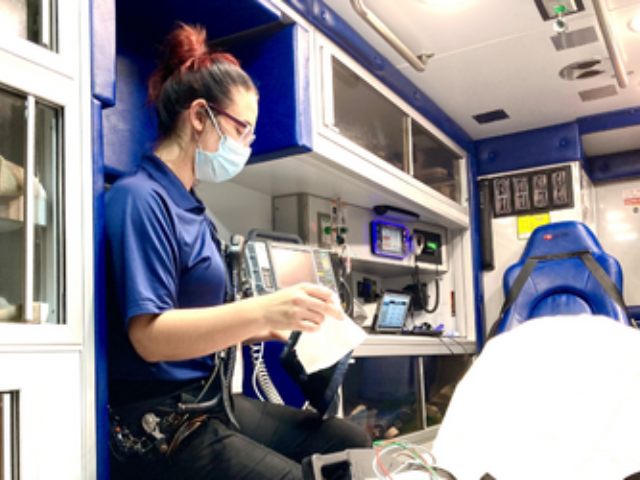 Paramedic in Ambulance