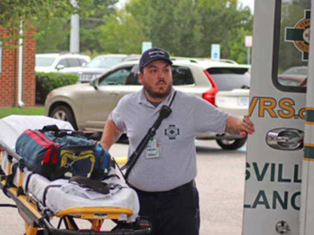 Paramedic Loading the Ambulance