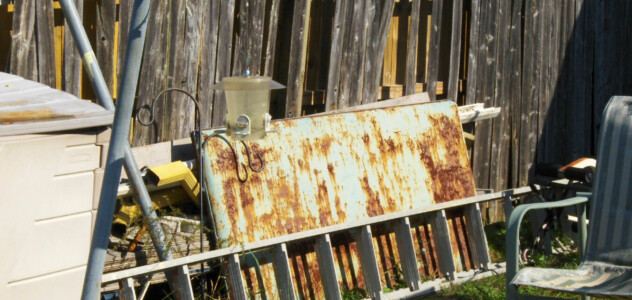 Rusted Junk in Backyard