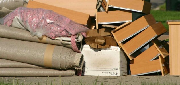 Old Desk and Carpet on the Curb