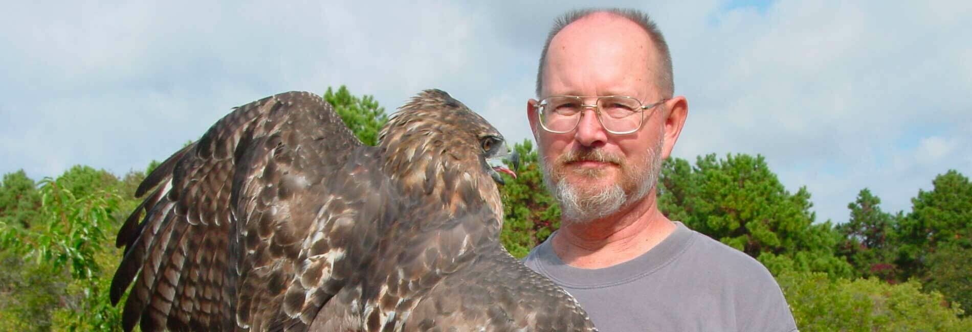 Reese Lukei with Hawk