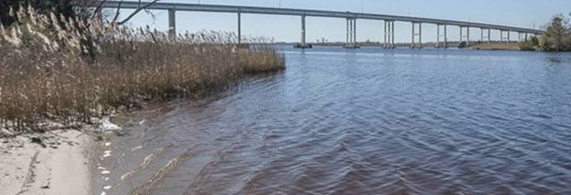 Pungo Ferry Bridge sand and water