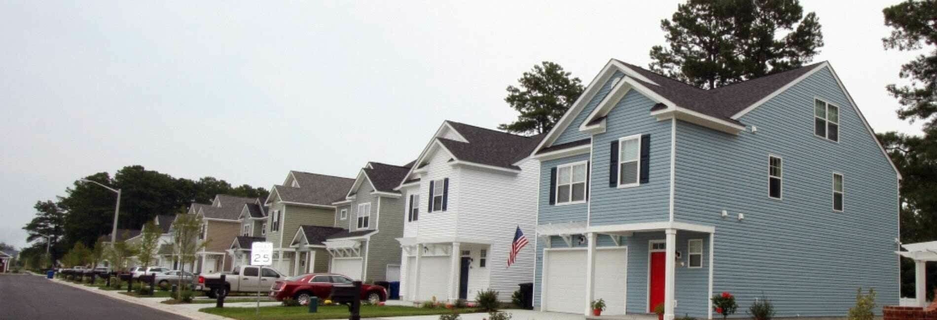 Row of Houses on Street